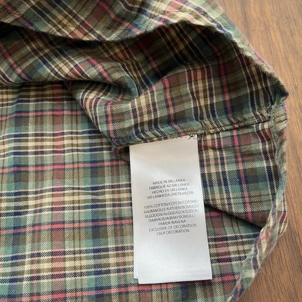 Polo Ralph Lauren Mens XL Classic Fit Green Plaid Flannel Button Down Shirt
